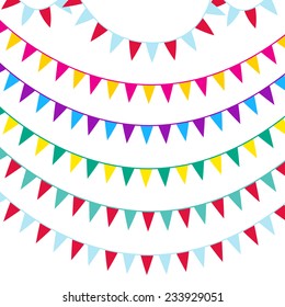 Vector bunting and garland set