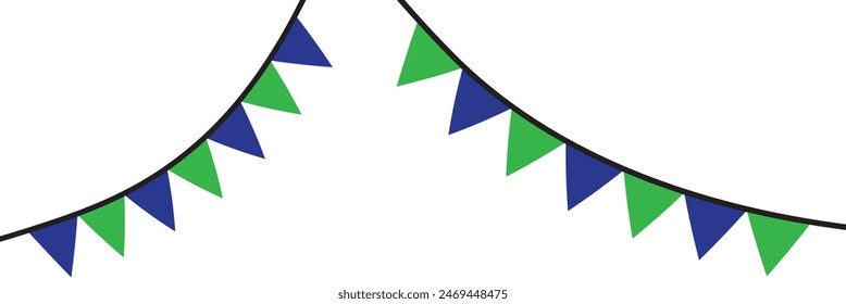 Vector bunting party flags. Retro bunting and garland vector. 11:11