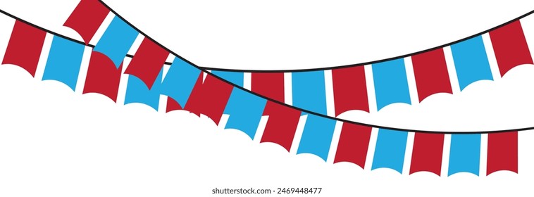 Vector bunting party flags. Retro bunting and garland vector. 11:11