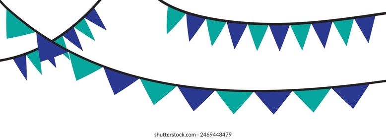 Vector bunting party flags. Retro bunting and garland vector. 11:11