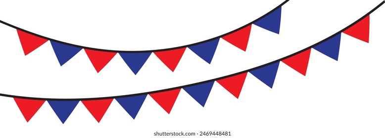 Vector bunting party flags. Retro bunting and garland vector. 11:11