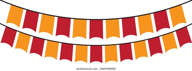 Vector bunting party flags. Retro bunting and garland vector. 11:11