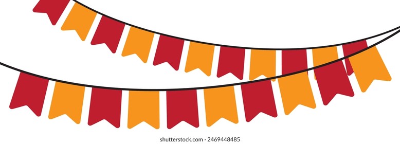 Vector bunting party flags. Retro bunting and garland vector. 11:11