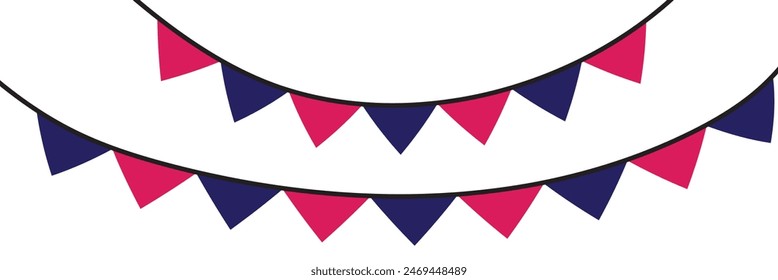 Vector bunting party flags. Retro bunting and garland vector. 11:11