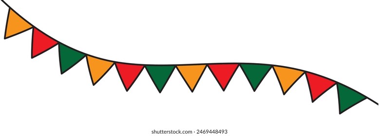 Vector bunting party flags. Retro bunting and garland vector. 11:11