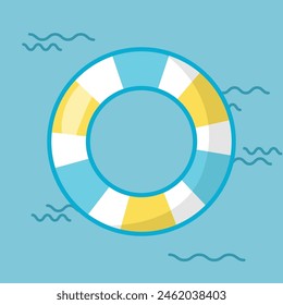 Bouée d'Image vectorielle  en mer illustration bleu