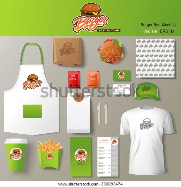 Download Vector Burger Bar Corporate Identity Template Stock Vector (Royalty Free) 330083474