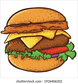 vector burger cartoon illustration hamburger