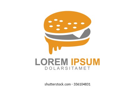vector burger, fast food logo template