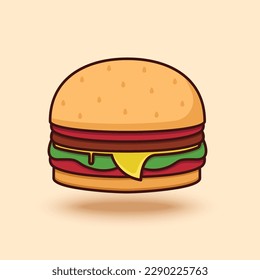 Vector burger food illustration, Burger cartoon