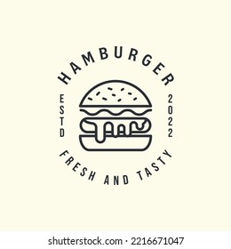 Vektorgrafik von Hamburgern oder Hamburgern mit Salatlinie Logo-Symbol-Vorlage zur Illustration