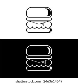 vector burger icon design with black and white colors