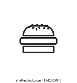 Vector burger icon. Flat illustration of hamburger isolated on white background. Icon vector illustration sign symbol.