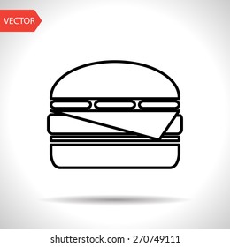 Vector  burger icon. Food icon. Eps10