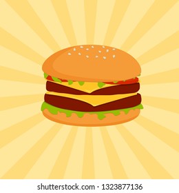 Vector burger Illustration.