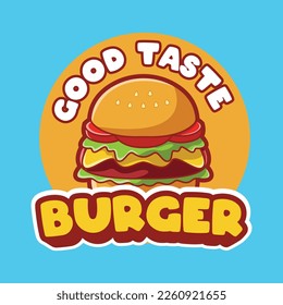 Vector burger illustration for logo template design
