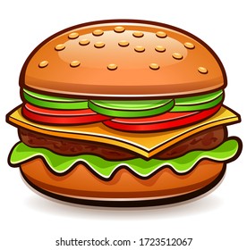 Vector Burger Isolated Cartoon Design 