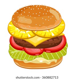 Vector burger isolated on white background