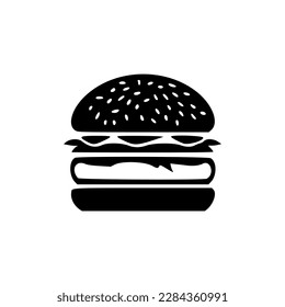 Vector burger logo with a black and white design.