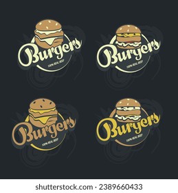 Vector burger logo template collection