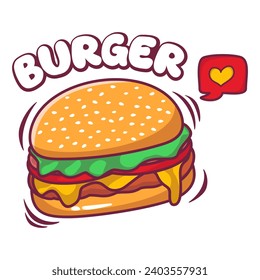 Vector burger mascot logo template