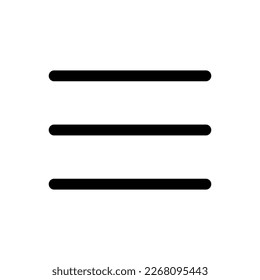 Vector burger menu icon. Black, white background. Perfect for app and web interfaces, infographics, presentations, marketing, etc.
