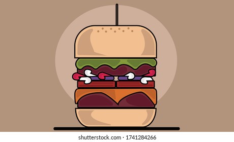 Vector Burger, the Most Delicious Fast Food Burger