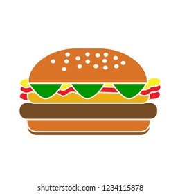 icono aislado del sándwich de hamburguesa vectorial - signo de ilustración de comida rápida . símbolo de signo de cheeseburger