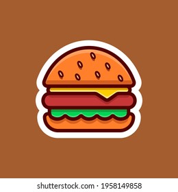 Vector burger. Burger stiker. Burger.