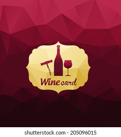 Vector burgundy background. Wine card