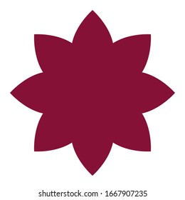 Vector burgundy flower on a white background.