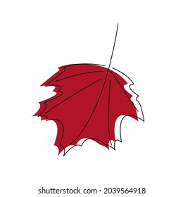 Vector burgundy leaf of a beautiful shape. Suitable for decoration and postcards