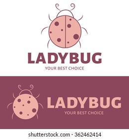 Vector Burgundy and light pink logo in the shape of ladybugs