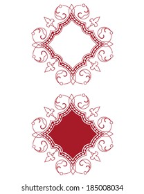 Vector Burgundy Ornate Frame and Border Set