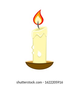 Vector of a burning candle isolated on a white background