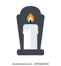 Vela ardiente del Vector en un fondo oscuro