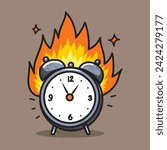 vector of burning clock as a message we're running out of time
