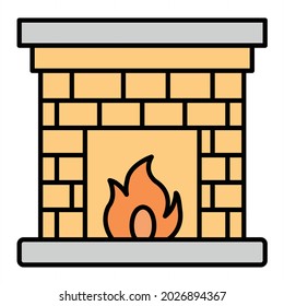 Vector Burning Filled Outline Icon Design
