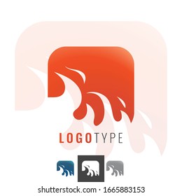 Vector Burning Fire, Force of Nature,  Flame Logo. Modern Icon.