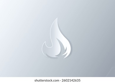 vector burning fire for icon made in papercut style