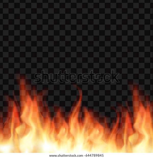 Vector Burning Realistic Fire Flames Glowing Immagine Vettoriale Stock Royalty Free