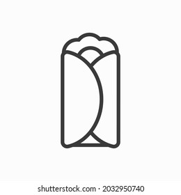 Vector burrito icon template. Street fast food symbol illustration. Traditional food logo concept