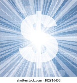 Vector burst with dollar symbol.