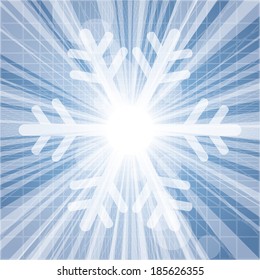 Vector burst with snowflake symbol.