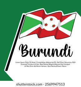 Vector Burundi flag banner Burundi flag Vector illustration design Burundi independence day banner design 