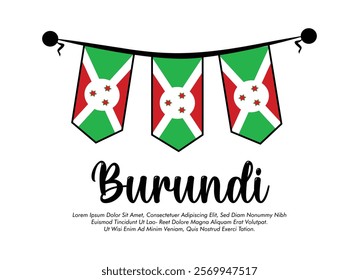 Vector Burundi flag banner Burundi flag Vector illustration design Burundi national day banner design 