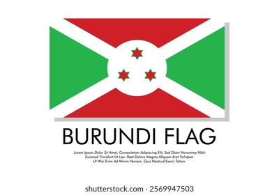 Vector Burundi flag banner Burundi flag with white background Vector illustration design Burundi independence day banner design 