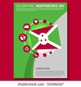 Vector Burundi Independence Day Flyer template. Creative Brochure Title Page. National Day Leaflet design element. vector illustration