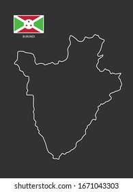 vector Burundi map thin line style.