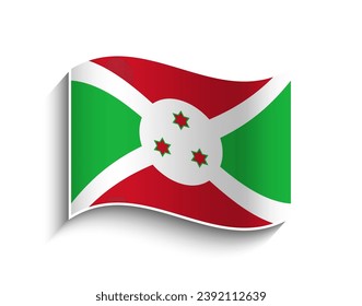 Vector Burundi waving Flag Icon